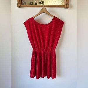 Vintage Red Patterned Mini Dress Size Small